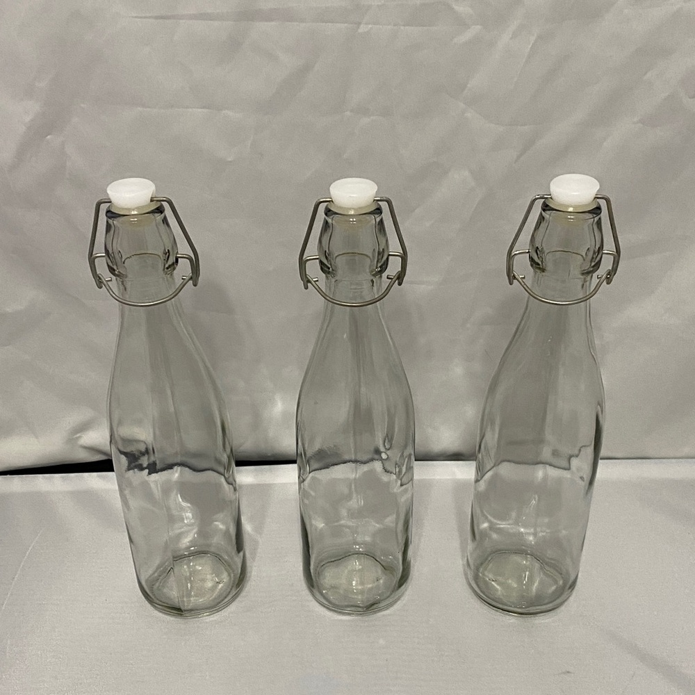 Glass Swing Top Bottles - Set of 3